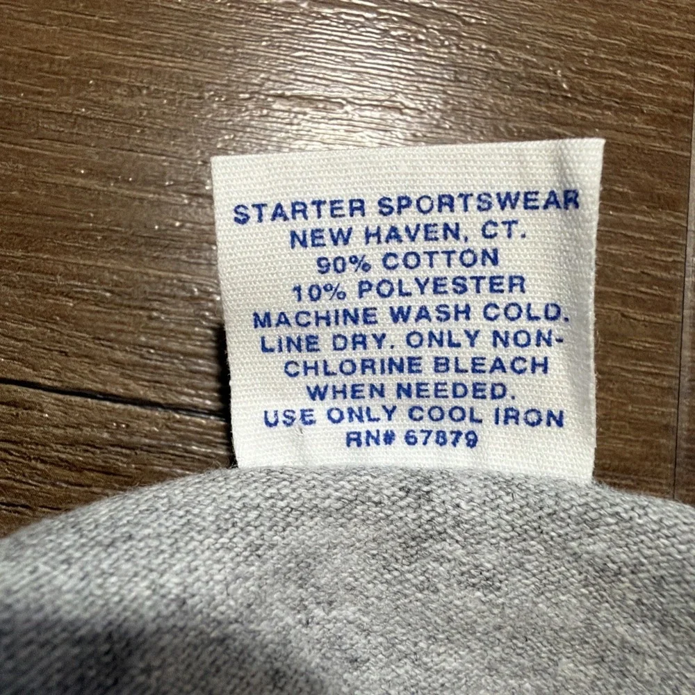 Vintage 90s Chicago Bulls Starter T-Shirt Gray Mens LARGE NBA USA Embroidered - Picture 10 of 12